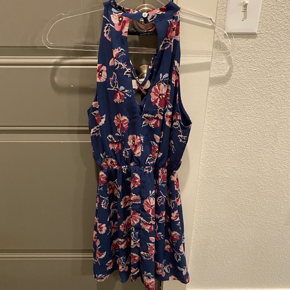 Navy Blue Floral Dress